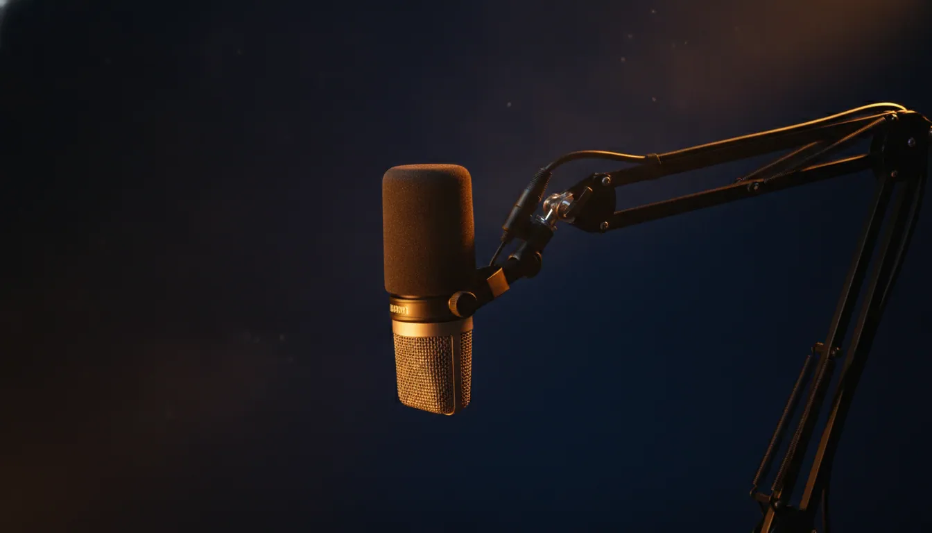 Micrófono de podcast en estudio, Sin Humo K9, el podcast de ADT